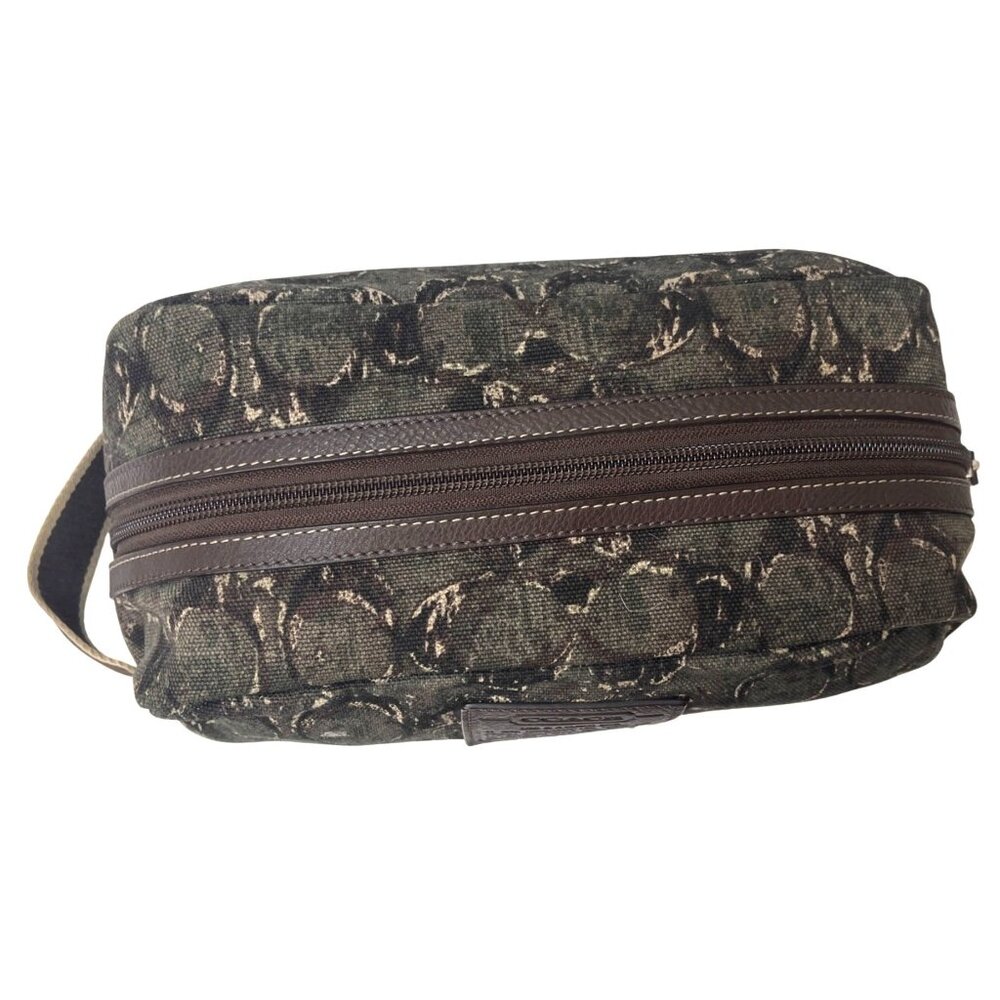 Coach 2013 Heritage Web Canvas & Leather Camo X-L F70583 Travel & Toiletry Tote - Picture 8 of 16
